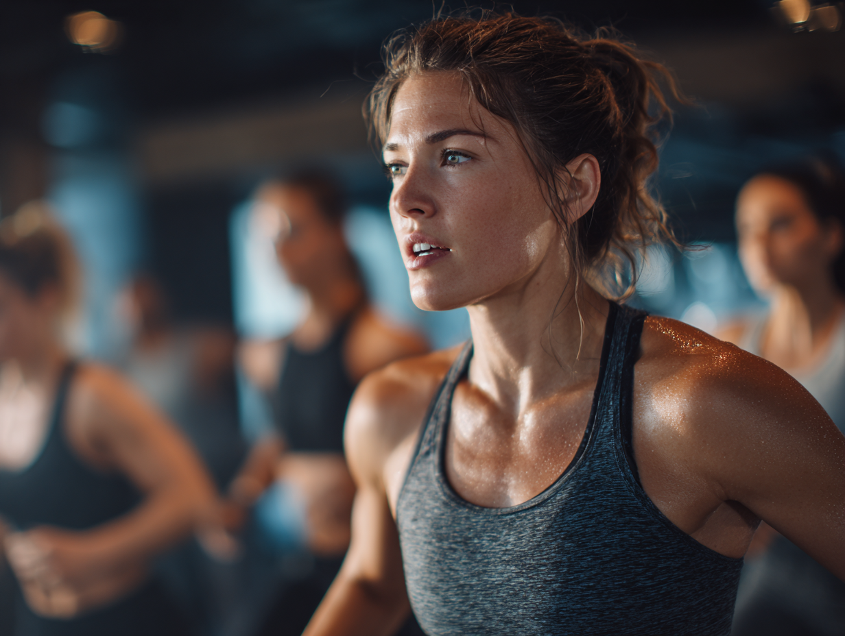 Група хора по време на тренировка